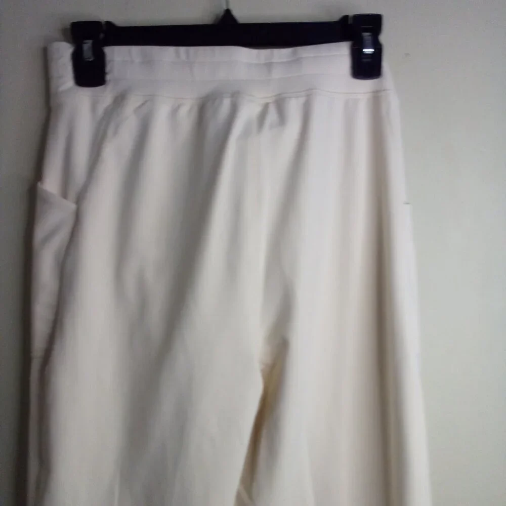 Fabletics Pants Joggers Women M Elastic Comfort Waist Active Side Pockets Cream